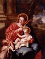 Giovanni Antonio Guardi - Antonio Madonna And Child With Sain John The Baptist